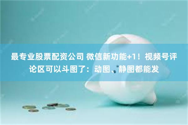 最专业股票配资公司 微信新功能+1！视频号评论区可以斗图了：动图、静图都能发