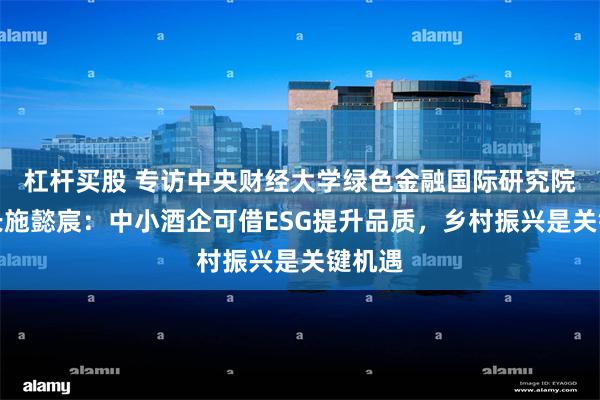 杠杆买股 专访中央财经大学绿色金融国际研究院副院长施懿宸：中小酒企可借ESG提升品质，乡村振兴是关键机遇